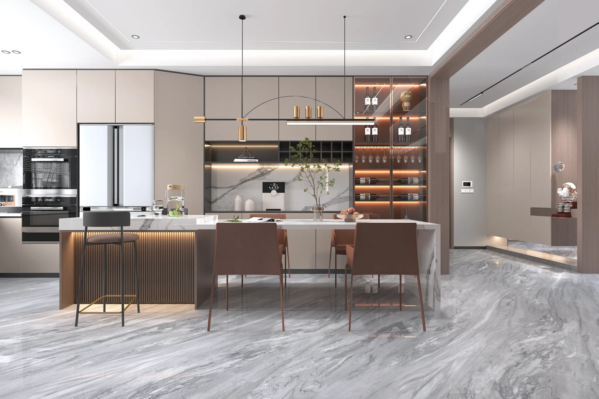 Italy Blue Sand Stone dari lini Big Slab menghadirkan kesan ruang terasa lebih luas